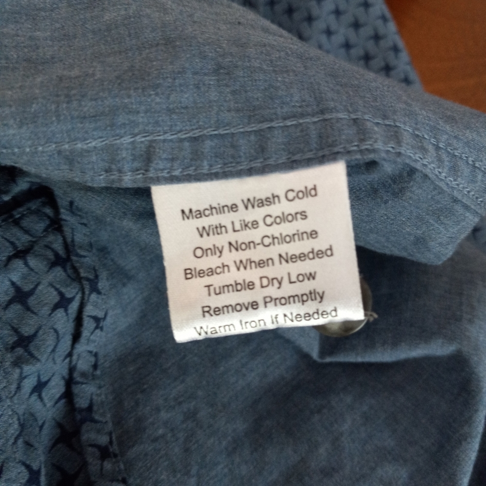 Joseph Abbound, Men's Warehouse,Blue, Deconstructed Stars Pattern Sport Shirt, M - Picture 2 of 9